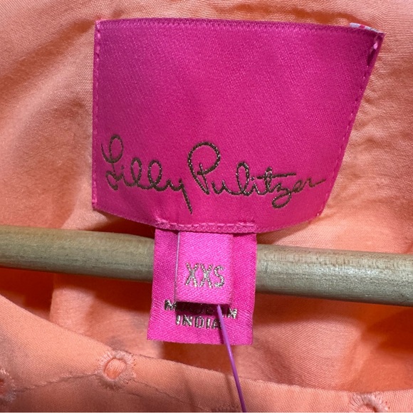 NWT Lilly Pulitzer Keyla Eyelet Swing Dress in Bellini Riviera Eyelet Sz XXS - Picture 7 of 13